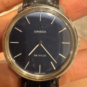 1970s Omega De Ville Manual Wind Navy Dial – Tool 104 Caseback